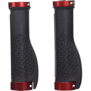 Bike Handlebar Grips, Ergonomic Design, Aluminum Double Lock-on, Mountain Bike Grips, MTB BMX Foldable Urban Bicycles Grips, Scooter Grips - Red