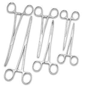 OdontoMed2011 Ultimate Hemostat Set, 6 Piece Ideal for hobby tools, electronics, Fishing and Taxidermy 8", 6.25" and 5" (Gold Color)