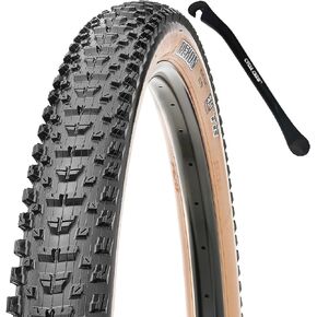Maxxis Rekon Mountain Bike Tire - Tan Sidewall - 27.5" & 29" - Bundle with Cycle Crew Tire Lever