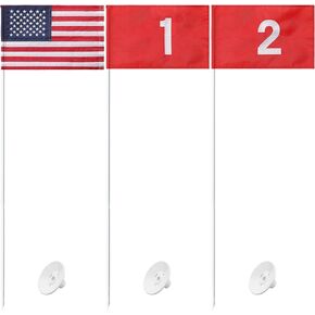 وضع الأعلام الخضراء، 3 عبوات من علم الجولف الأمريكي مع عمود قابل للفصل، عصا علم الجولف بطول 6 أقدام مع أعلام الجولف، مجموعة ثقب علم دبوس الجولف الأمريكي مع مسترد الكرة لممارسة الجولف في الفناء الخلفي in Kuwait