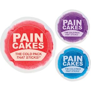Reusable, Sticks to Body, 5" Large Red with Mini 2 Pack of Purple and Blue, Small Ice Packs, Perfect for Injuries, and Small Areas, Latex-Free Cold Compress