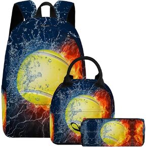 Shark 3PCS Backpack Set for Teens Elementary Middle High School, 17 Inch Lightweight Classic Backpack 3 in 1 Set for Girls Boys, Kids School Backpack with Lunch Box Pencil Case