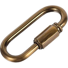 MECCANIXITY Chain Connectors, 4mm Thick Quick Link Screw Lock Oval Clips for Chandelier Pendant Lights, Gold Bronze, Pack of 8
