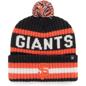 San Francisco Giants Black Cuff Bering Beanie Hat with Pom - MLB Cuffed Knit Cap