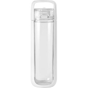 KOR ONE BPA Free Clear Reusable Water Bottle I 750mL I 25 Oz I Safe & Non-Toxic I Sustainable & Eco-Friendly I Leak Proof I One Click Cap w/ Handle I Wide Mouth I Great for Travel & Workouts