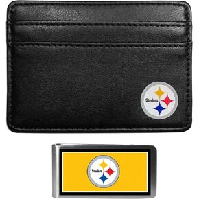 Siskiyou Sports NFL Pittsburgh Steelers Weekend Wallet & Color Money Clip, Black, One Size