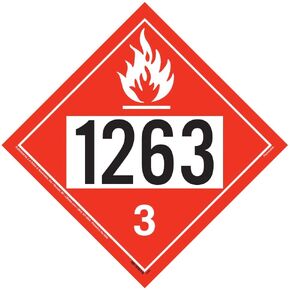 1263 Placard, Class 3 Flammable Liquid 25-pk. - 10.75" x 10.75" Removable Self Adhesive Economy Vinyl for Short-Term Applications - J. J. Keller - Complies with DOT Hazmat Placard Requirements