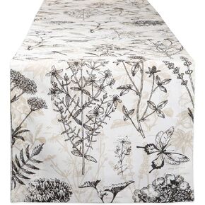 DII Botanical Print Tabletop Collection, 14x72, Tablerunner