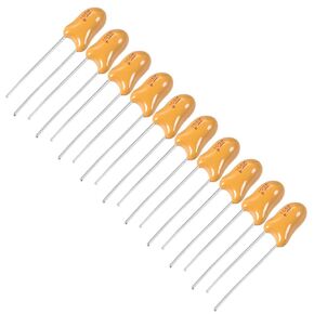 uxcell 1uF Tantalum Capacitor, 25V 2 Pin Yellow Radial Electrolytic Capacitor Dipped Tantalum Bead Capacitors 20pcs