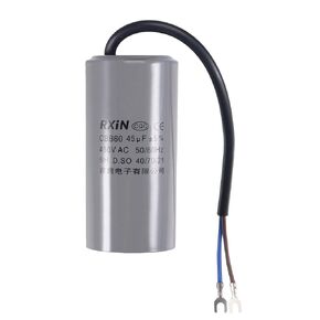 uxcell CBB60 Run Capacitor 45uF 450V AC 2 Wires 50/60Hz Cylinder 105x50mm with Terminal for Air Compressor Water Pump Motor
