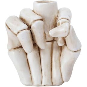 Skeleton Hand Middle Finger Candle Holder Gothic Skull Hand Candlestick Home Decoration Halloween Haunted House Scary Ghost Party, Aesthetic Decor for Kitchen Bedroom Bar