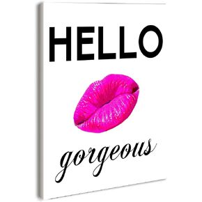 Stupell Home Décor Lulusimonstudio Hello Gorgeous Rectangle Wall Plaque, 10 x 0.5 x 15, Proudly Made in USA