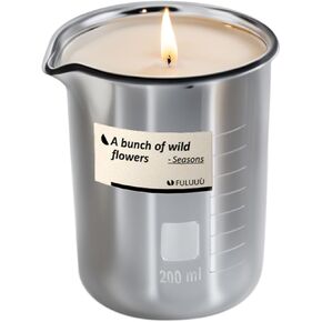 Citrus Scented Candles - Natural Soy Candles | Bridal Shower Gifts for Women | Unique Jar Candle | 7oz 40~45 Hours Burn Time - A Bunch of Wild Flowers