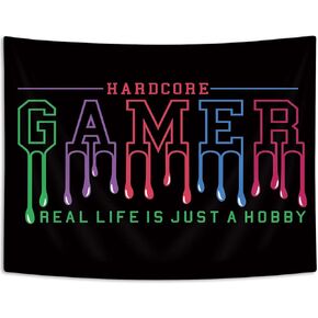 MERCHR Gaming Room Decor Tapestry Wall Hanging, Aesthetic Gamer Room Decor for Boys Bedroom Wall Art, Funny Black Wall Tapestry for Bedroom Living Room Game Room 60x40 Inch