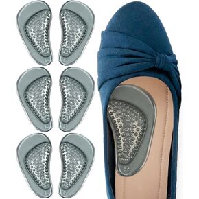 Dr.Shoesert Arch Support Shoe Inserts for Flat Feet, Massage Gel Arch Pads Support Insoles for Plantar Fasciitis, Self-Adhesive Arch Pad for Relieve Pressure and Feet Pain- 3 Pairs