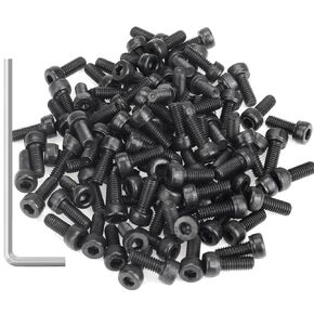 365 Pieces M4 Screws Nuts Washers Set Black, Sutemribor M4 x 6/8/10/12/16/20/25mm Hex Socket Head Cap Screws Nuts Washers Assortment Kit, 12.9 Grade Alloy Steel, Fully Threaded