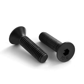 #8-32 x 1-1/4" Flat Head Hex Socket Cap Screws Countersunk Bolts, Grade 10.9 Carbon Steel, Fully Threaded, Black Finish, 50PCS