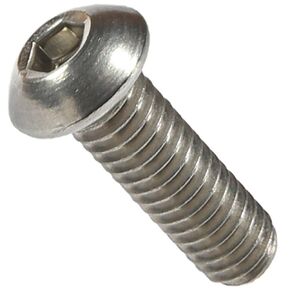 Socket Button Head Cap Screw, 5/16-18 x 1/2", Stainless Steel 18-8, Hex Socket (Quantity: 100) Coarse Thread, 5/16 inch Hexagonal Allen Bolt, Length: 1/2 inch, Full Thread