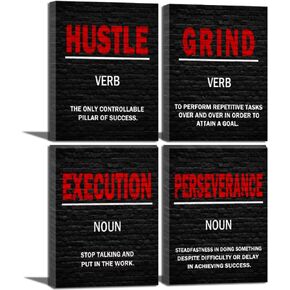 Success Leader Confidence Motivational Wall Art Black and Red Canvas Print Office Decor Inspiring Framed Prints Inspirational Quotes for Office Wall Art Decoration Ready to Hang