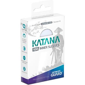 Ultimate Guard Katana Inner Card Sleeves, 100 Japanese Size TCG Sleeves, 64 x 87.5mm, Clear, Tournament Sleeves, No PVC & Acid-Free, Optimal Double-Sleeving
