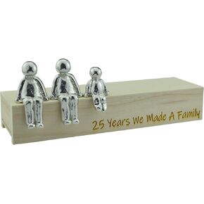 25th Anniversary Idea - 25 Years We Made A Family Metal Ornament - Choose Your Family Combination (1 Child)