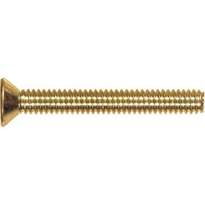 45278 10-24 x 3-Inch Flat Head Slotted Machine Screw, Brass, 15-Pack