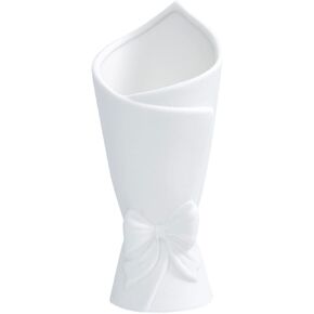Matte White Bowknot Ceramic Vase, Modern Flower Vases for Home Decor, Pampas, Living Room, Mantel, Table Decoration (Model B) in Saudi Arabia