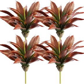 XunYee 4 Pcs Artificial Succulents Plants Large Fake Faux Unpotted Artificial Succulents Leaves Realistic Aloe Plant DIY Crafting Greenery Decor for Home Wedding Arrangement Festival (Green)