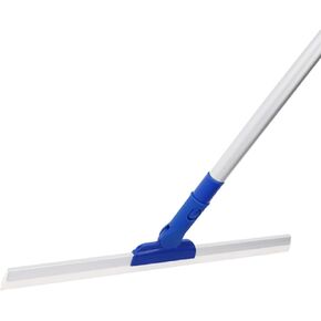 Floor & Window Professional 180° Rotatable Squeegee Scrubber with 56" Adjustable Long Handle,Shower Squeegee for Glass Doors,Bathroom,Kitchen,Tile,Car Glass,Marble Floors (Rubber Squeegee)