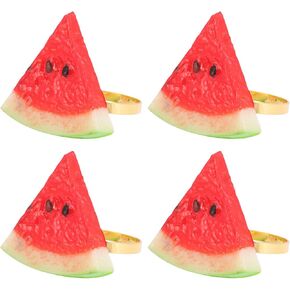4pcs Watermelon Napkin Buckle Summer Napkin Ring Fruit Napkin Buckle Napkin Buckles Decorative Napkin Ring DIY Cloth Napkin Easter Napkins Paper Flatware Dining Table Plastic