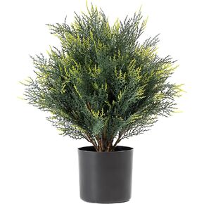 17‘ Artificial Cedar Outdoor Artificial Shrub Sunlight Resistant Leafy Potted Plant for Indoor Porch of Home and Office Artificial Outdoor Tree in Kuwait