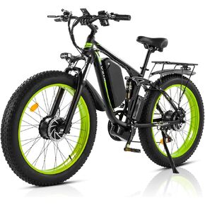 Electric Bike for Adults, 2000W Ebikes 26"x4" Fat Tire Bicycle, Dual Motor 48V/22.4Ah Removable Larger Battery Bikes for Beach Mountain Snow Commute Off-Road Ride with UL Certified