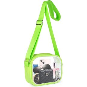 Clear Crossbody Bag for Women, Stadium Approved Clear Purse Bag for Concerts Sports Events Festivals (GREEN)
