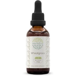 Wheatgrass B60 Alcohol-Free Herbal Extract Tincture, Concentrated Liquid Drops Natural Wheatgrass (Triticum aestivum) Dried Leaf (2 fl oz)