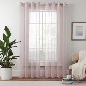 Eclipse Livia Sheer Rod Pocket 59 x 63 Curtain Panel in Black