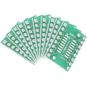 uxcell SSOP 16PIN 0.65 / SOP 16PIN 1.27 to DIP Adapter PCB Board Surface Mounted Devices Converter 10pcs
