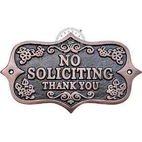 NO SOLICITING THANK YOU Solid Brass Door Sign 7" Nautical Home Decor Wall Plaque
