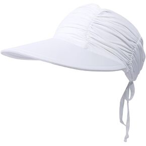Sun Visor Hat for Women Wide Brim Sun Beach Visor Cap UPF 50+ UV Protection Ponytail Hats for Sports Beach Golf Tennis Hiking