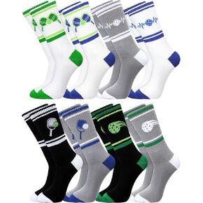 8 Pairs Dink Ball Socks Ball Performance Socks Novelty Athletic Socks Sports Gift for Dink Ball Lovers Women Men