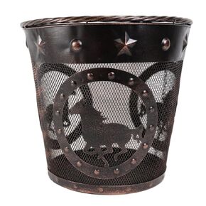 BestGiftEver Wastebaskets with Horse and Star Metal Mesh Wire Copper Finish - Rustic Western Cabin Lodge Ranch Decor