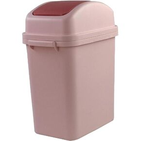 1.8 Gallon Plastic Trash Can with Lid, Small Swing Lid Garbage Bin