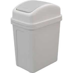 1.8 Gallon Plastic Trash Can with Lid, Small Swing Lid Garbage Bin