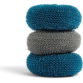 Full Circle Clean Ocean Netted Scrubbers - Set of 3 Dish Scrubbers. Non-Stick Safe. Quick Drying. Odor Resistant. Made out of 100% Recycled Fishing Nets. Dishwasher Safe