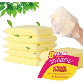Kitchen Sponges All-Purpose Sponges Dish Sponge，Multipurpose Cleaning Sponge Non Scratch Kitchen Sponge Cleaning Mat Used for Cleaning Kitchen Pans, Tableware, and Non Stick Cookware MGLDEM (16 Pads)