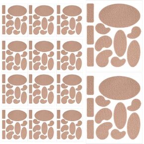 14 Sheets Moleskin Adhesive Pads, Multi-Shapes Moleskin Tape, Moleskin Strips Prevention Pads Anti-Wear Mole Skin Patch for Feet Heels (Nude Color)