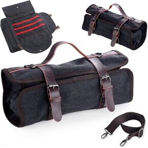 حقيبة نادل محمولة للسفر حقيبة نادل Canavs Bar Kit حقيبة لحمل أدوات البار تخزين مثالي (حقيبة فقط) (حقيبة بدون أدوات)