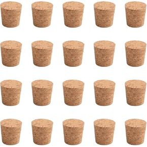 Tapered Cork Stoppers, 20PCS Durable Wooden Wine Bottle Stopper Cork Plugs for Wine Bottle Glass Bottle Jars, 25 * 30 * 30mm