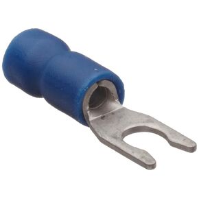11708 Locking Spade Terminal, Vinyl Insulated, Blue, 16-14 Wire Size, #6 Stud Size (Pack of 100)