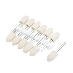 uxcell 10mm Wool Felt Mounted Points Polishing Bits Burrs Buffing Wheels Grinding Head with 1/8" Shank 24 Pcs