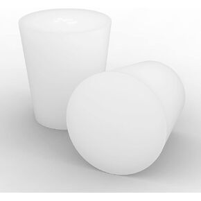 Silicon Rubber Stopper, 10-Pack White Tapered Lab Seal Silicone Stoppers Rubber Plugs, 3#